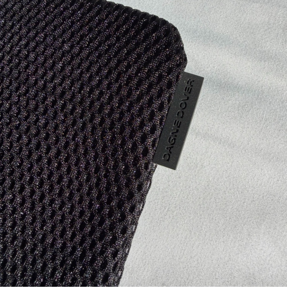 Dagne Dover Air Mesh Black Pouch Wristlet - Picture 3 of 12